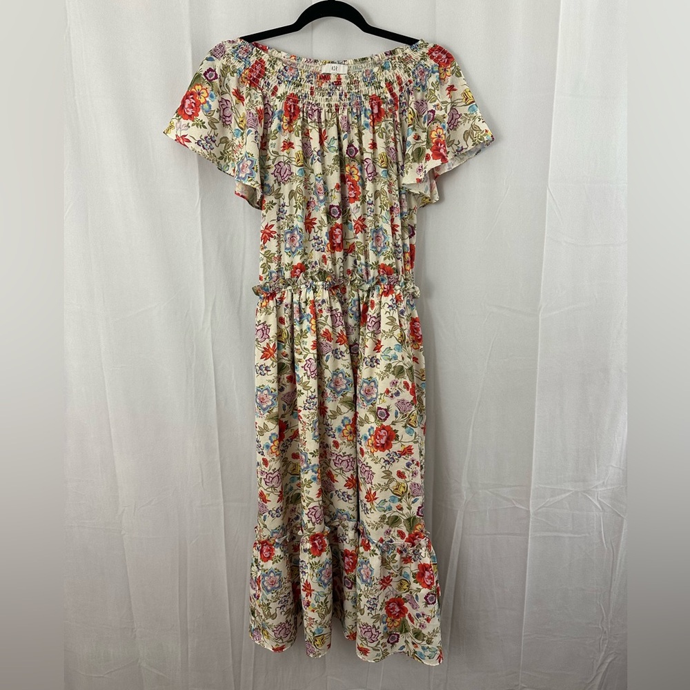 Nordstrom NSR Off The Shoulder Floral Midi Dress Womens Size XL